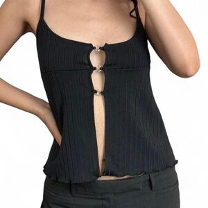 Urban Outfitters Black Ring Top